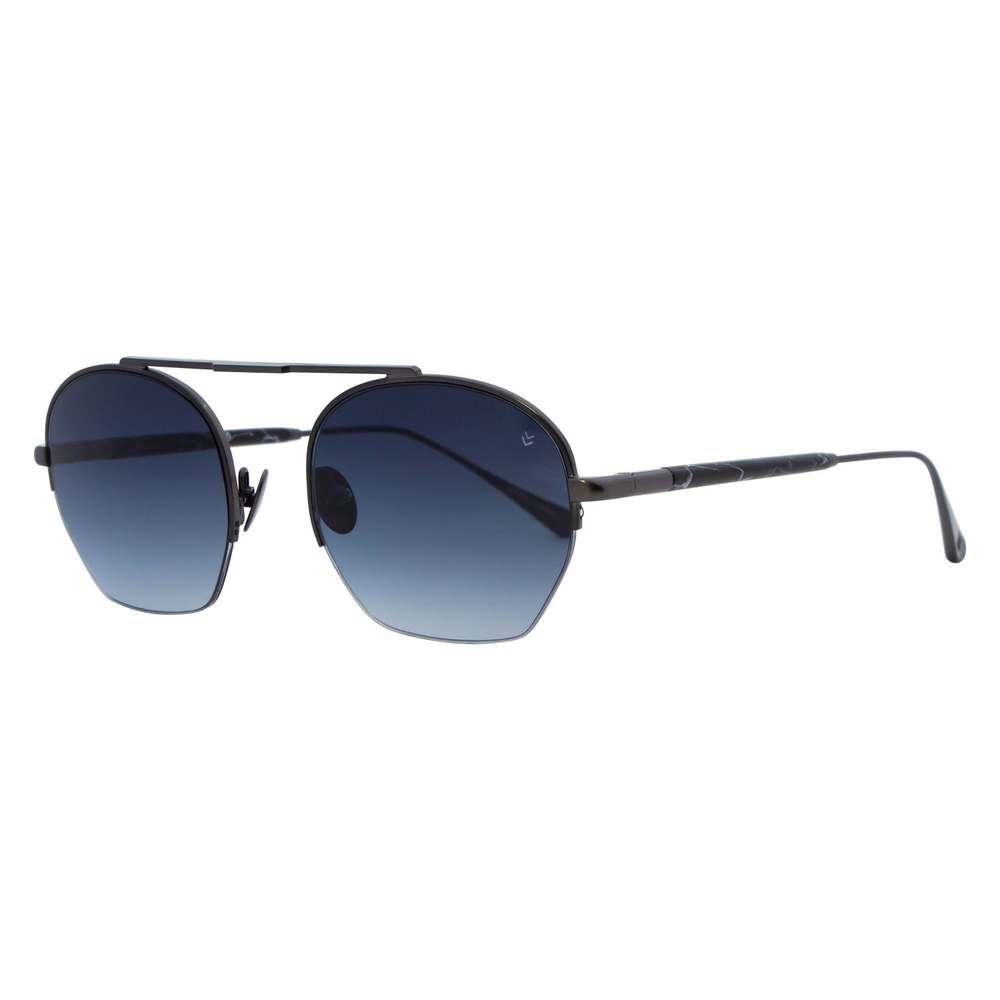 John Varvatos Semi-Rimless Round Sunglasses V534 Gunmetal Gunmetal 50mm 534